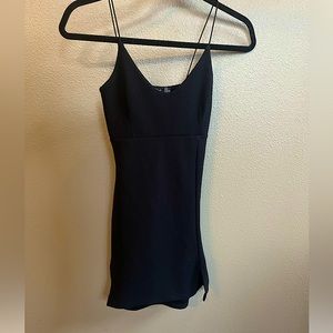 Nasty Gal Black Body Con Dress with Spaghetti Straps